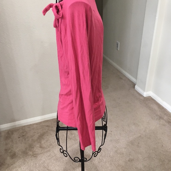 Long sleeve scoop with tie casual prep bow tie detail - Picture 5 of 8